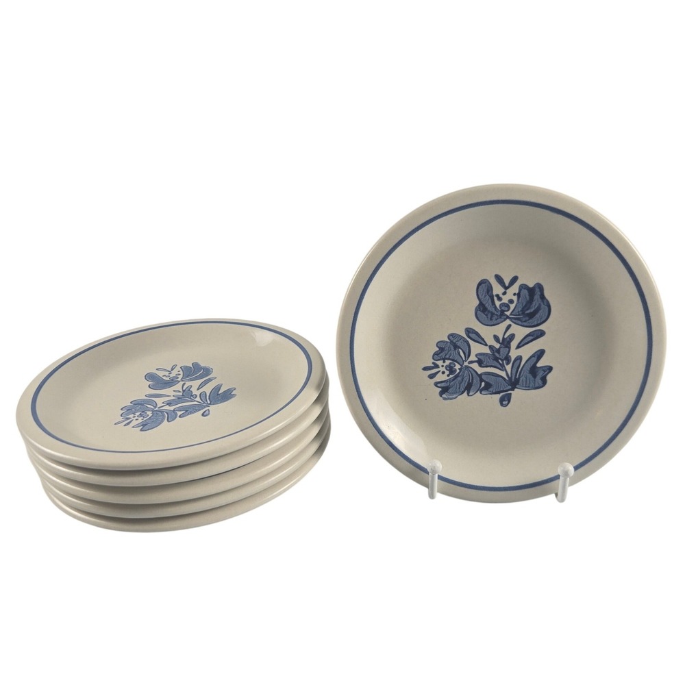 Vintage Pfaltzgraff Yorktowne 6.5" Bread Dessert Plates Set of 6 USA Farmhouse